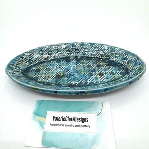 Valerie Clark Designs Blue Oval Pottery Dish